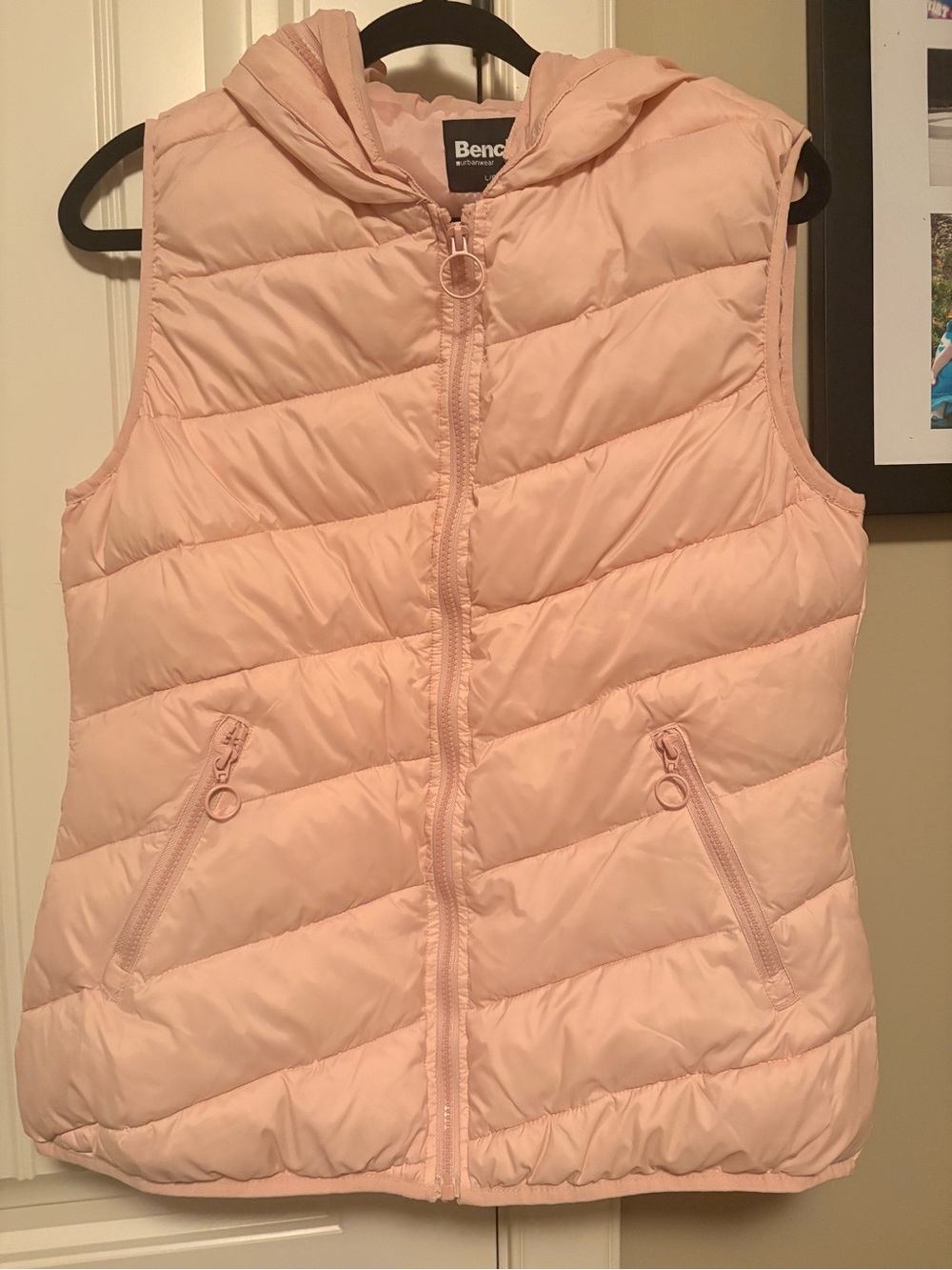 BENCH- Women's Hooded Quilted Vest - Light Pink Blush